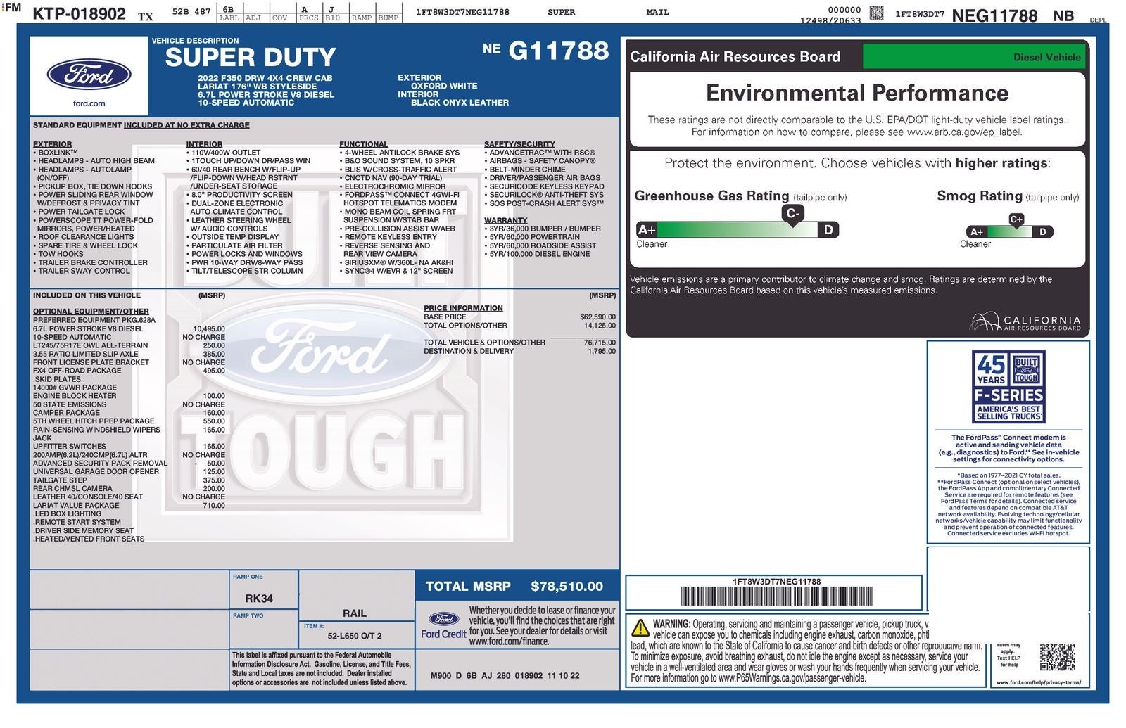 2022 Ford F-350SD Lariat DRW