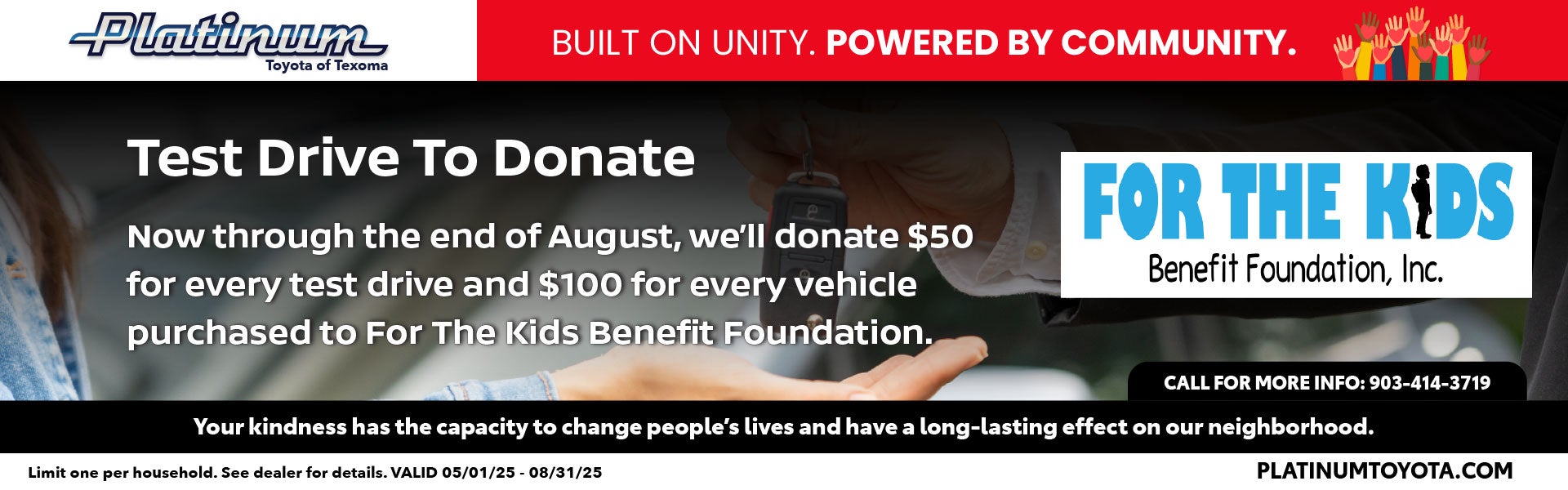 Test Drive To Donate Banner