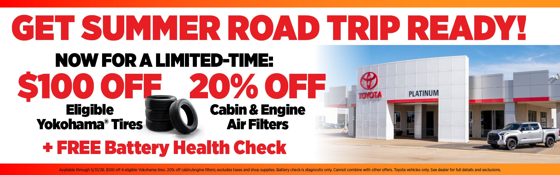 Get Summer Road Trip Ready at Platinum Toyota!