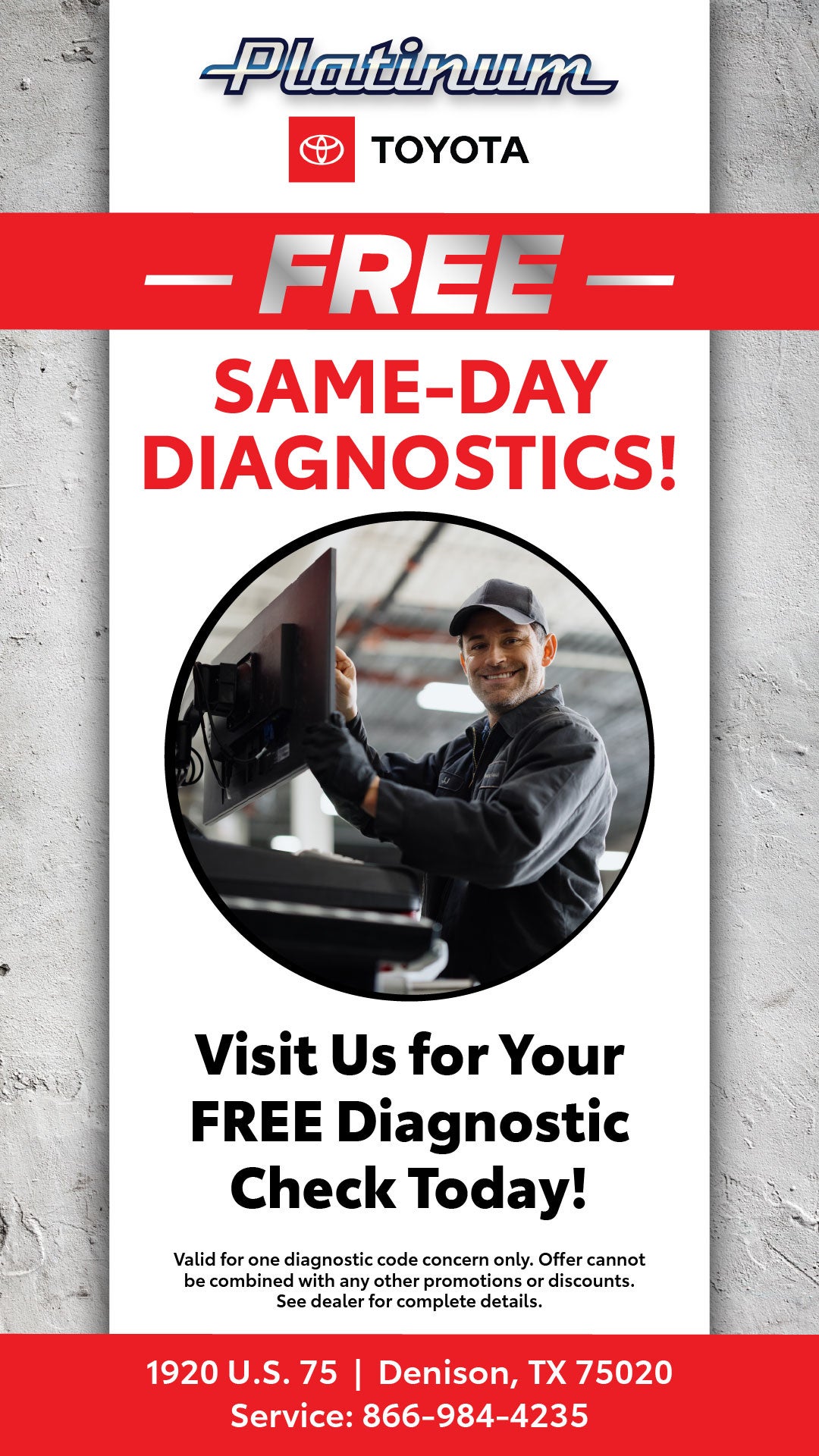 FREE SAME DAY DIAGNOSTICS!